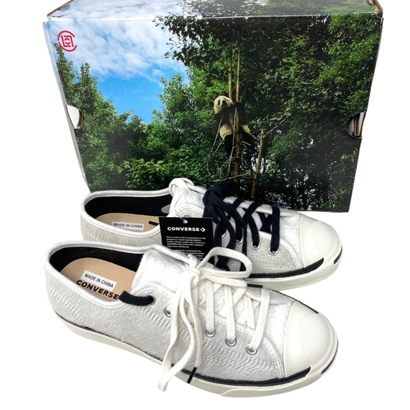 Converse x CLOT Jack Purcell OX Low Faux Fur White Women's Size Sneakers A00322C - Picture 5 of 10